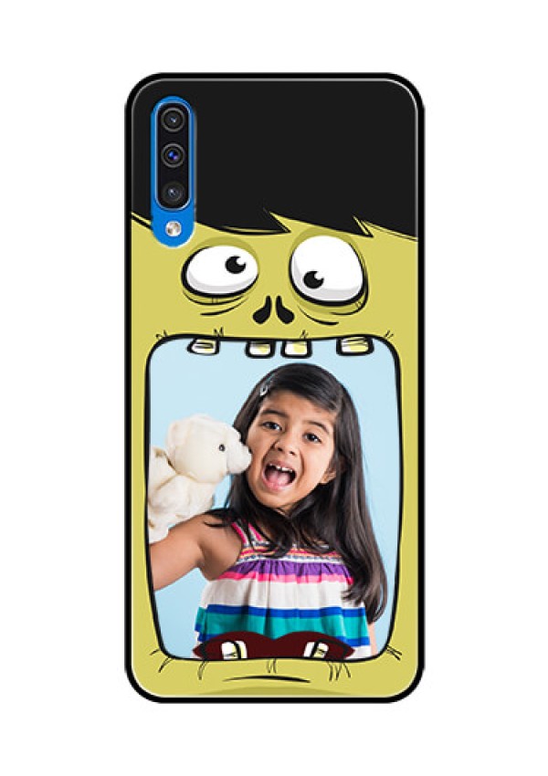 Samsung Galaxy A50 Personalized Glass Phone Case  - Cartoon monster back case Design