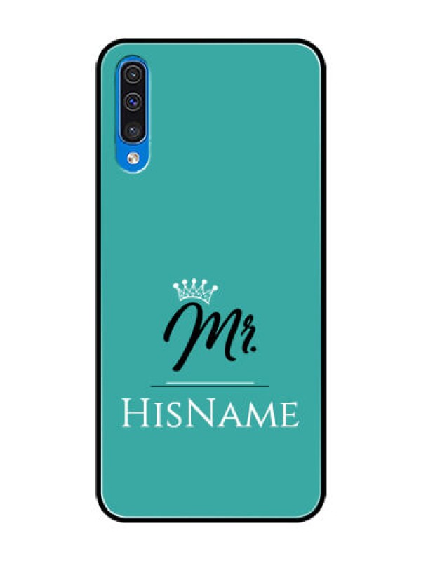 Custom Galaxy A50 Custom Glass Phone Case Mr with Name
