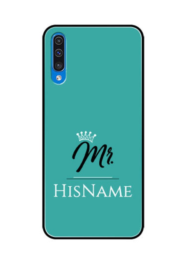 Galaxy A50 Custom Glass Phone Case Mr with Name