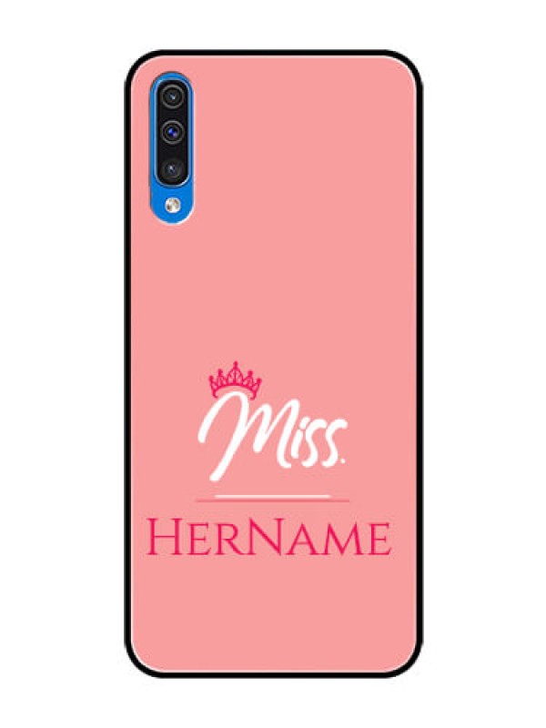 Custom Galaxy A50 Custom Glass Phone Case Mrs with Name