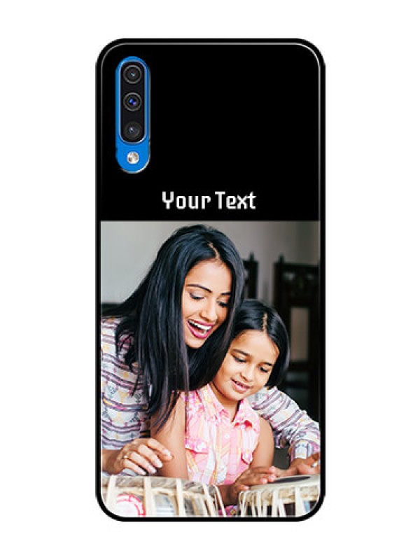 Custom Galaxy A50 Photo with Name on Glass Phone Case