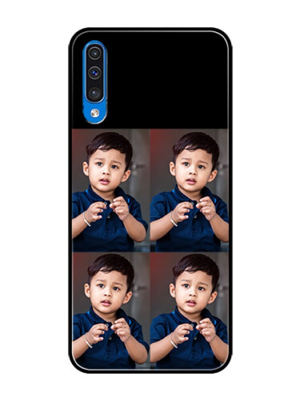 Custom Galaxy A50 4 Image Holder on Glass Mobile Cover