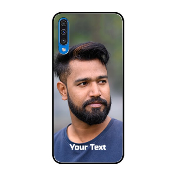 Galaxy A50 Glass Mobile Cover: Photo with Text