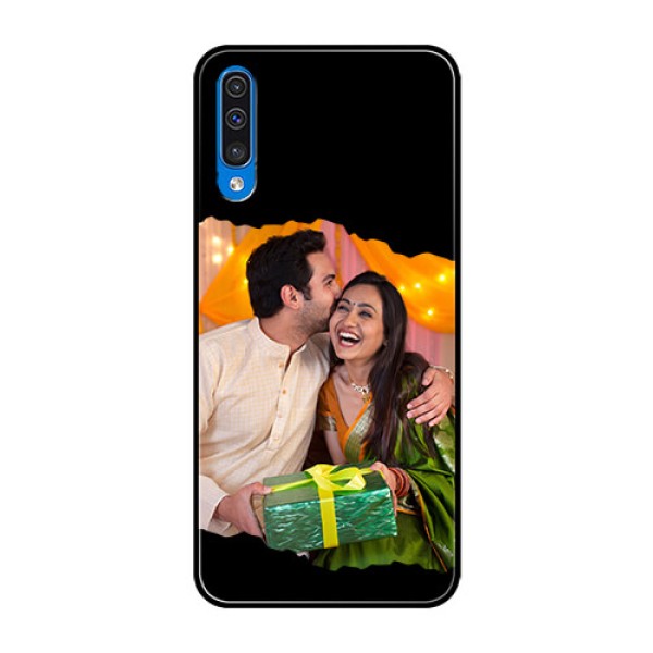 Galaxy A50 Custom Glass Phone Case - Tear-off Design
