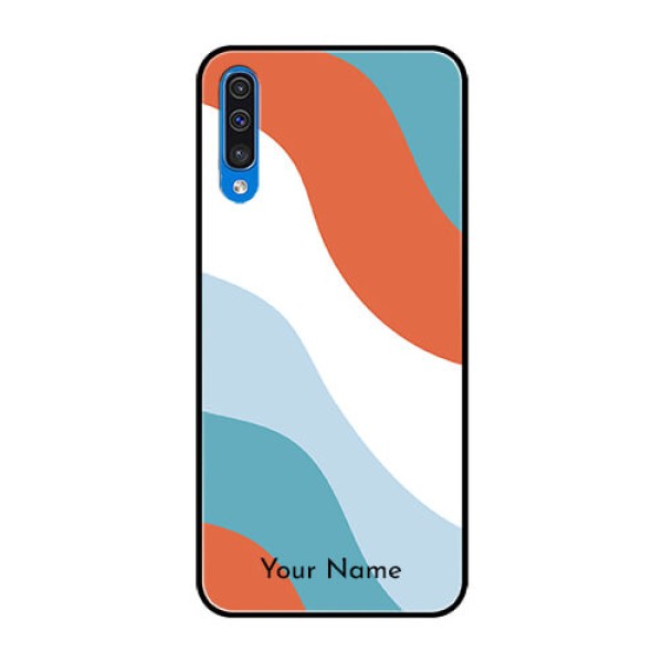 Galaxy A50 Custom Glass Mobile Case - coloured Waves Design