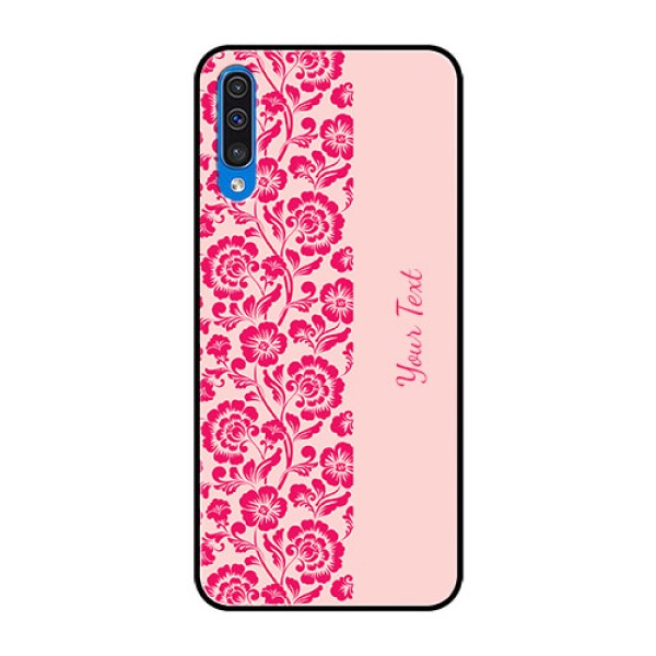 Galaxy A50 Custom Glass Phone Case - Attractive Floral Pattern Design Galaxy A50 Custom Glass Phone Case - Attractive Floral Pattern Design