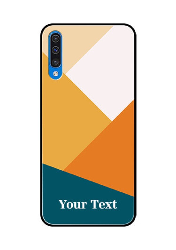 Galaxy A50 Personalized Glass Phone Case - Stacked Multi-colour Design