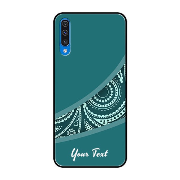Galaxy A50 Photo Printing on Glass Case - semi visible floral Design