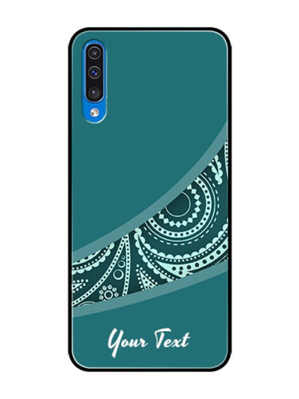 Custom Galaxy A50 Photo Printing on Glass Case - semi visible floral Design