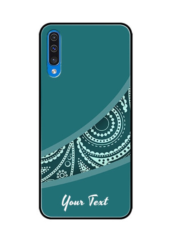 Galaxy A50 Photo Printing on Glass Case - semi visible floral Design