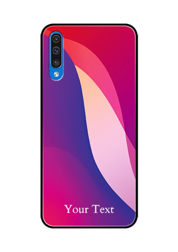 Galaxy A50 Personalized Glass Phone Case - Digital abstract Overlap Design