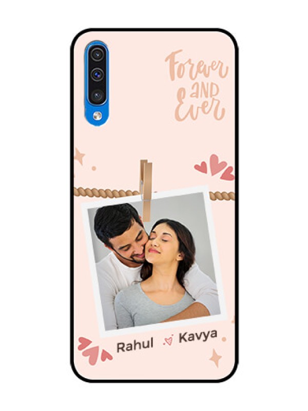 Custom Galaxy A50 Custom Glass Phone Case - Forever and ever love Design