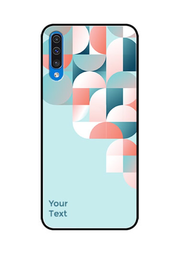 Galaxy A50 Custom Glass Phone Case - Stylish Semi-circle Pattern Design
