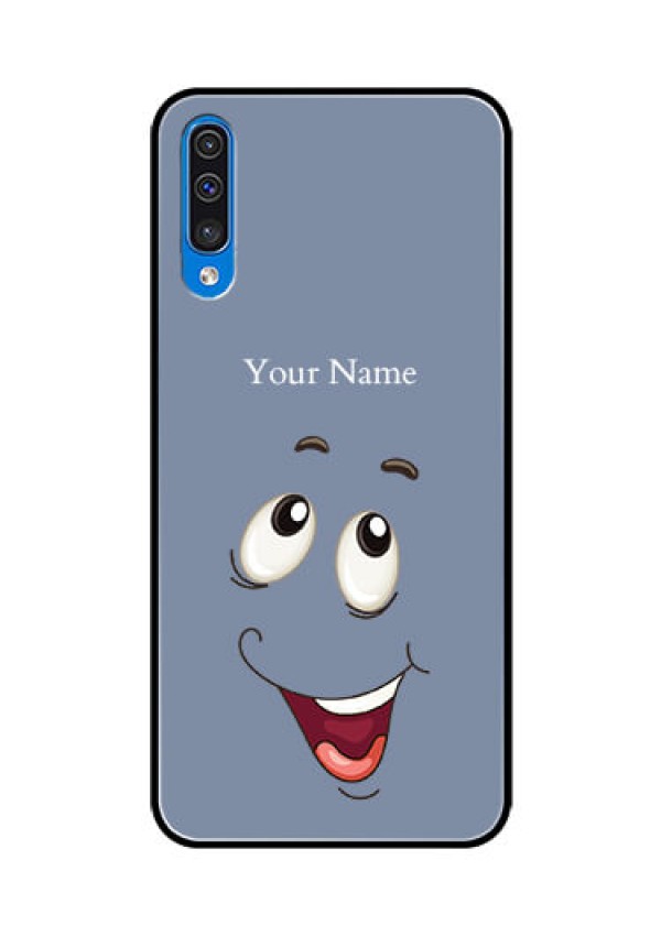 Galaxy A50 Photo Printing on Glass Case - Laughing Cartoon Face Design