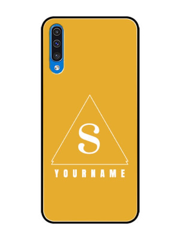 Custom Galaxy A50 Personalized Glass Phone Case - simple triangle Design