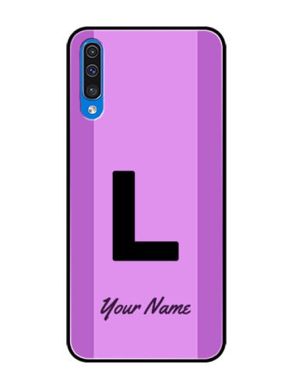 Custom Galaxy A50 Custom Glass Phone Case - Tricolor custom text Design