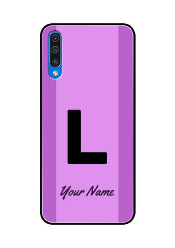 Galaxy A50 Custom Glass Phone Case - Tricolor custom text Design