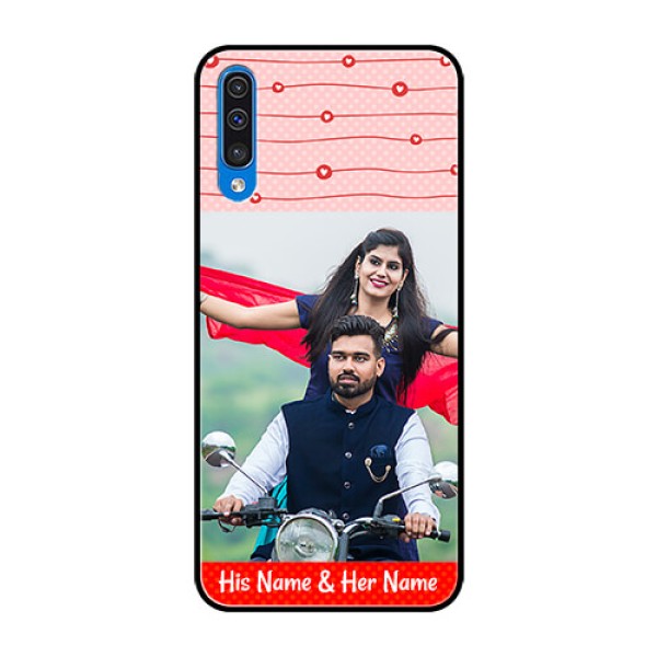Samsung Galaxy A50s Personalized Glass Phone Case - Red Pattern Case Design Samsung Galaxy A50s Personalized Glass Phone Case - Red Pattern Case Design
