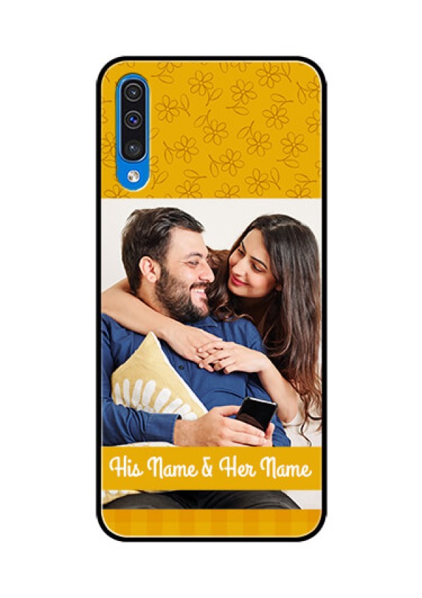 Samsung Galaxy A50s Custom Glass Mobile Case  - Yellow Floral Design