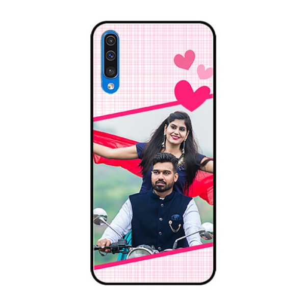 Samsung Galaxy A50s Custom Glass Phone Case - Love Shape Heart Design Samsung Galaxy A50s Custom Glass Phone Case - Love Shape Heart Design