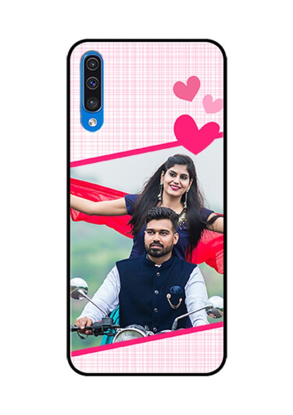 Samsung Galaxy A50s Custom Glass Phone Case  - Love Shape Heart Design