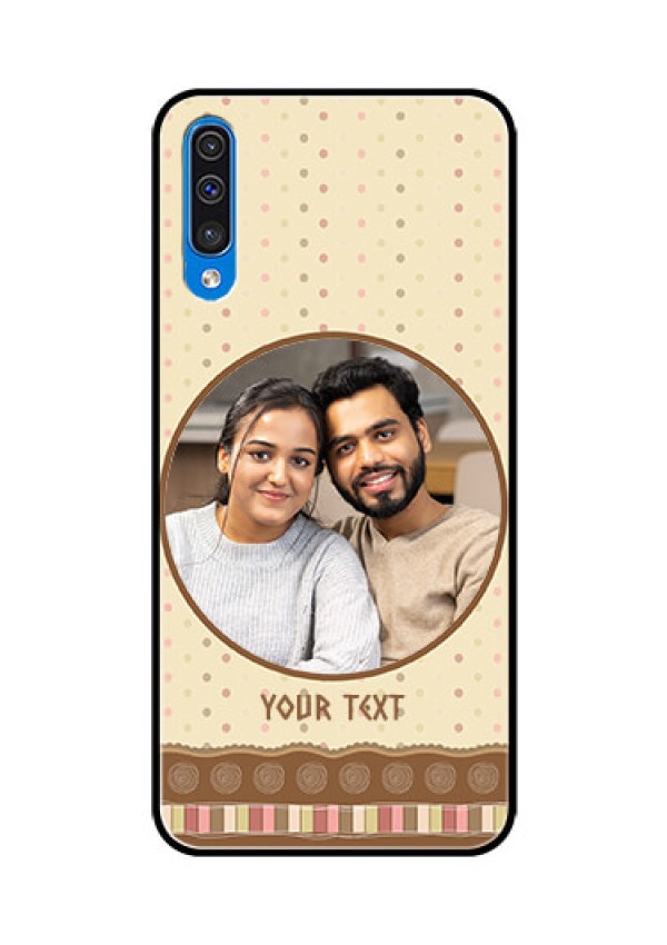 Samsung Galaxy A50s Custom Glass Mobile Case  - Brown Dotted Mobile Case Design