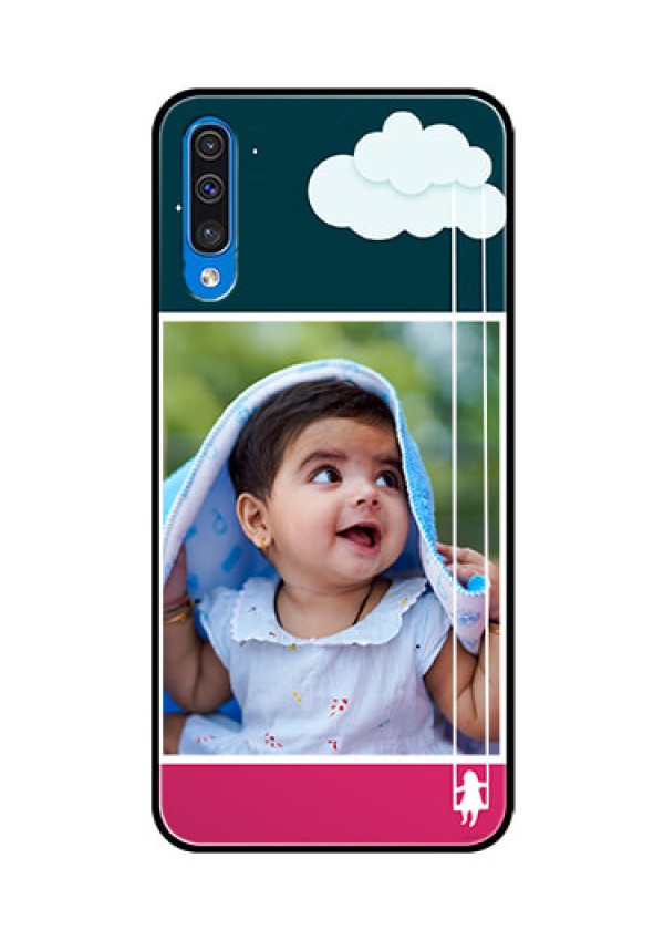 Samsung Galaxy A50s Custom Glass Phone Case  - Cute Girl with Cloud Design