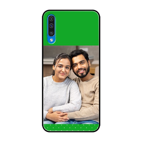 Samsung Galaxy A50s Personalized Glass Phone Case - Green Pattern Design Samsung Galaxy A50s Personalized Glass Phone Case - Green Pattern Design