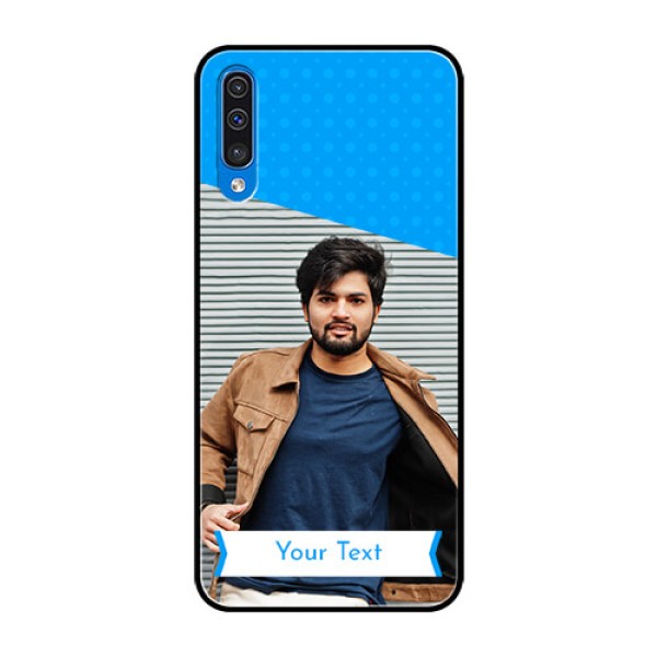 Samsung Galaxy A50s Photo Printing on Glass Case - Simple Blue Color Design Samsung Galaxy A50s Photo Printing on Glass Case - Simple Blue Color Design