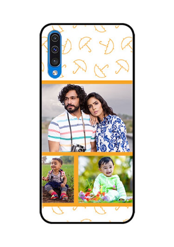 Samsung Galaxy A50s Custom Glass Mobile Case  - Yellow Pattern Design