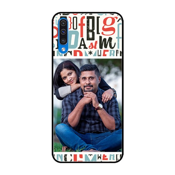 Samsung Galaxy A50s Personalized Glass Phone Case  - Alphabet Design
