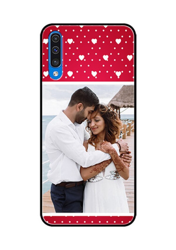 Samsung Galaxy A50s Photo Printing on Glass Case  - Hearts Mobile Case Design