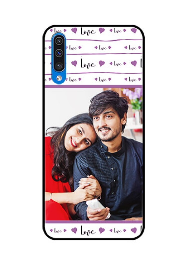 Samsung Galaxy A50s Custom Glass Mobile Case  - Couples Heart Design
