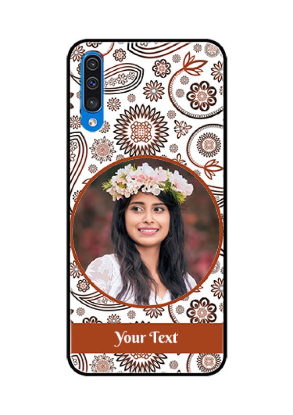 Samsung Galaxy A50s Custom Glass Mobile Case  - Abstract Floral Design 
