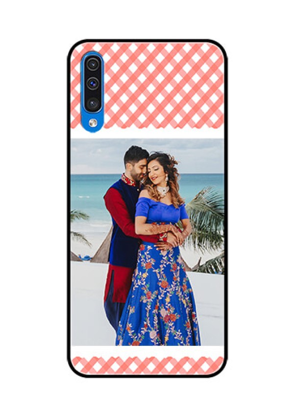Samsung Galaxy A50s Personalized Glass Phone Case  - Pink Pattern Design
