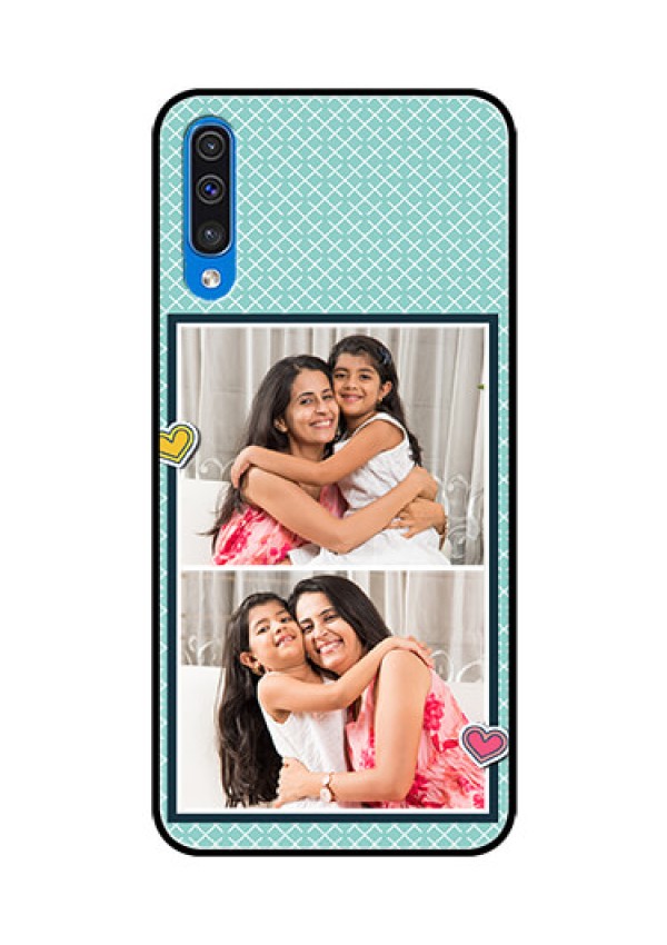 Samsung Galaxy A50s Custom Glass Phone Case  - 2 Image Holder with Pattern Design