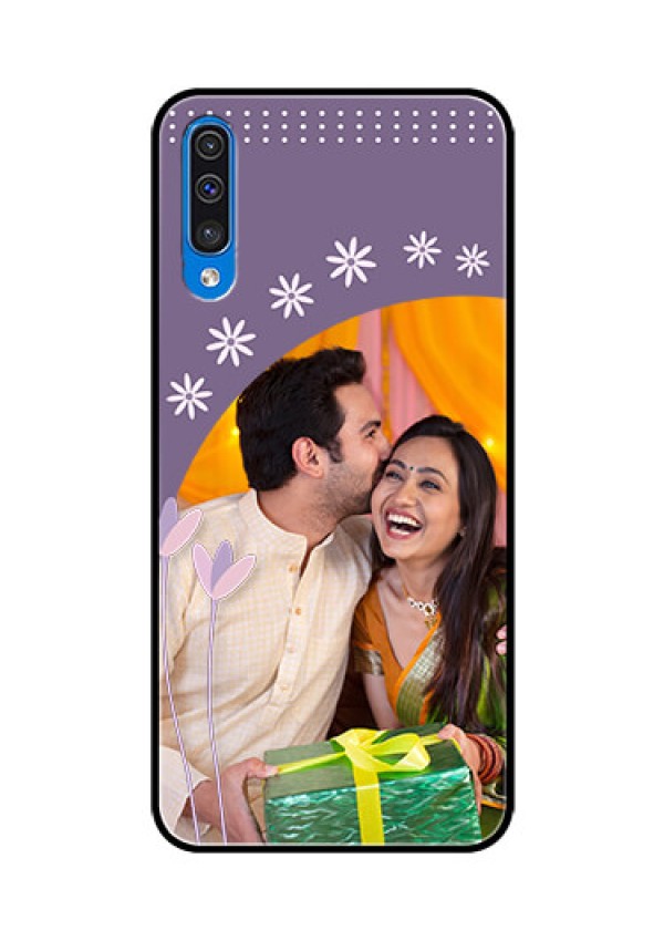 Samsung Galaxy A50s Custom Glass Mobile Case  - Lavender flowers design 