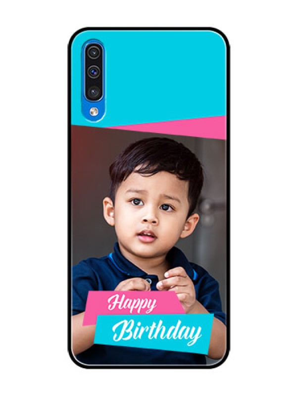 Custom Samsung Galaxy A50s Personalized Glass Phone Case  - Image Holder with 2 Color Design