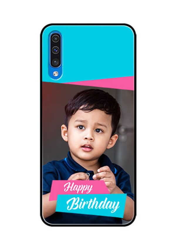 Samsung Galaxy A50s Personalized Glass Phone Case  - Image Holder with 2 Color Design