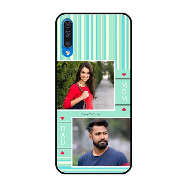 Samsung Galaxy A50s Custom Glass Phone Case  - Mom & Dad Pic Design