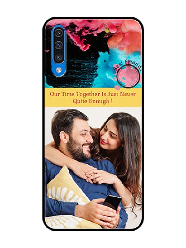 Custom Samsung Galaxy A50s Custom Glass Mobile Case  - Quote with Acrylic Painting Design