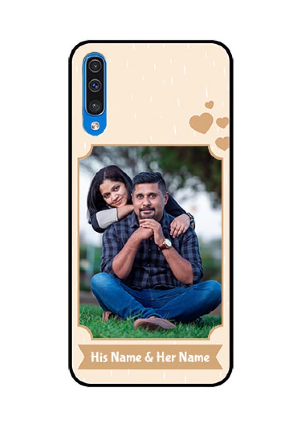 Samsung Galaxy A50s Custom Glass Phone Case  - with confetti love design 