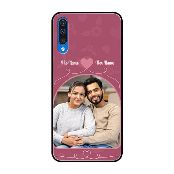 Samsung Galaxy A50s Photo Printing on Glass Case  - Love Floral Design