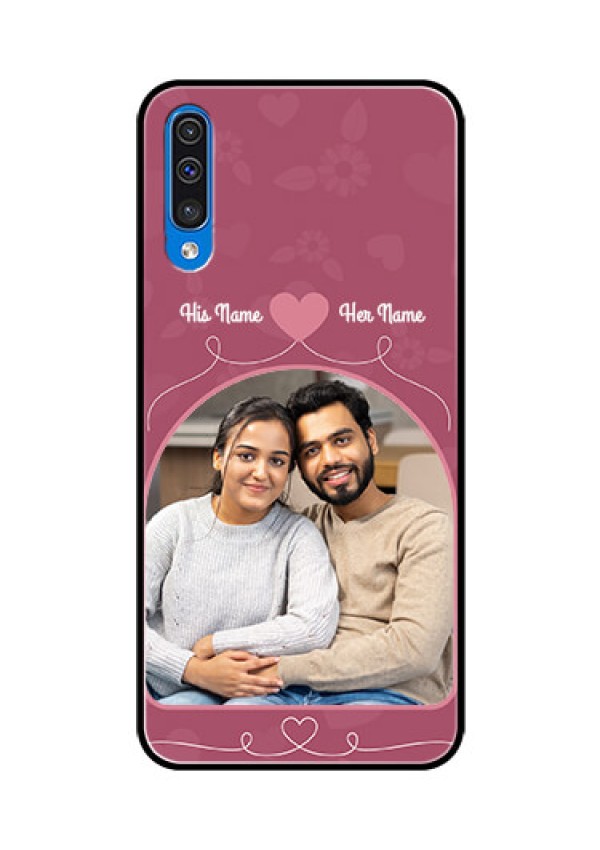 Samsung Galaxy A50s Photo Printing on Glass Case  - Love Floral Design
