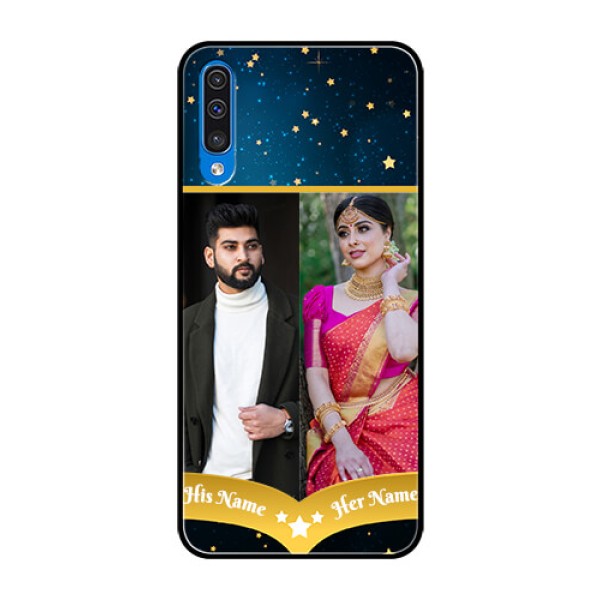 Samsung Galaxy A50s Custom Glass Phone Case - Galaxy Stars Backdrop Design Samsung Galaxy A50s Custom Glass Phone Case - Galaxy Stars Backdrop Design