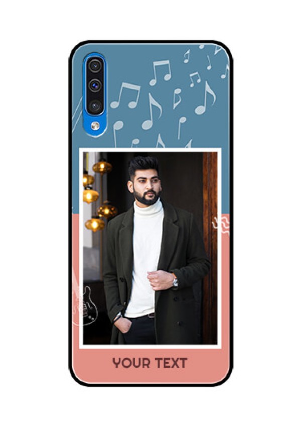 Samsung Galaxy A50s Photo Printing on Glass Case  - with Color Musical Note Design