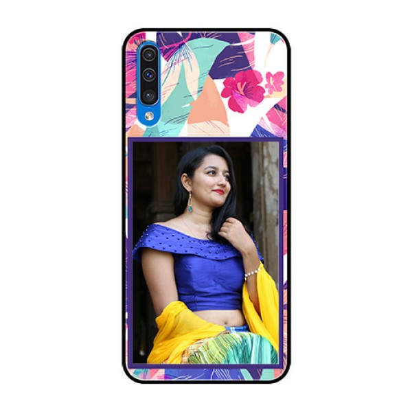 Samsung Galaxy A50s Custom Glass Mobile Case - Abstract Floral Design Samsung Galaxy A50s Custom Glass Mobile Case - Abstract Floral Design