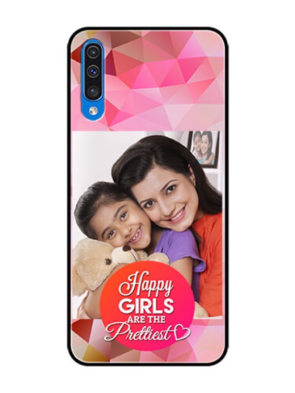 Custom Samsung Galaxy A50s Photo Printing on Glass Case  - Abstract Triangle Design