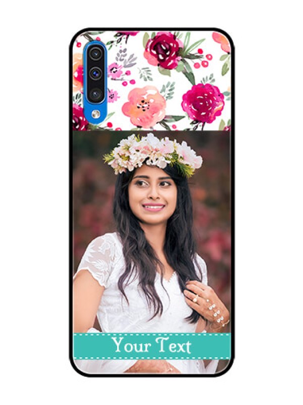 Custom Samsung Galaxy A50s Custom Glass Phone Case  - Watercolor Floral Design