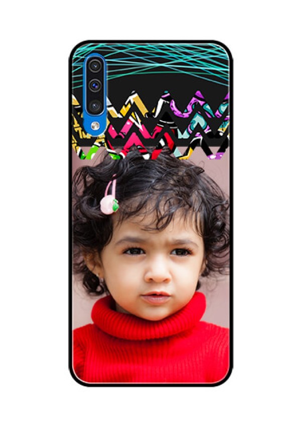 Samsung Galaxy A50s Personalized Glass Phone Case  - Neon Abstract Design
